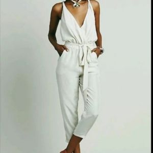 Free People Jasmine Twisted Silk Jumpsuit